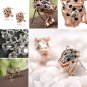 Leopard Earrings for women and men punk style Pendientes Rose Gold animal Crystal pendant SY216