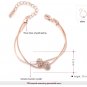 Charm Bracelets Bangles Rose Gold Color Elegant Crystal Beads Wedding Party Jewelry SY217