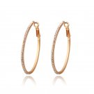 ose Gold Color High Polished Hoop Stud Earrings Paved Austrian Zirconia Party Drop Jewelry SY220