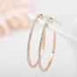 ose Gold Color High Polished Hoop Stud Earrings Paved Austrian Zirconia Party Drop Jewelry SY220