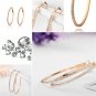 ose Gold Color High Polished Hoop Stud Earrings Paved Austrian Zirconia Party Drop Jewelry SY220