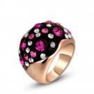 Rings for women Black Enamel with Multi Crystal party anel finger rings bride jewelry rings SY224