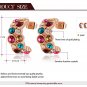 uxury Multi Crystal Earrings wedding party Rose Gold C Style stud earrings bride brincos SY233