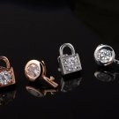 Spring Collection Lock KEY earrings Crystal Earrings Accessories Rose Gold Color Jewelry SY234