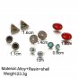 6 Pairs Ear Nail Simple Alloy Triangle Oval Suit Combination Bolt Pierced Earrings Jewelry SY238