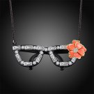Fashion Woman Long Glasses Chain Necklace With Flower Sweater Accessories Jewelry SY240