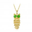 Fashion Woman Owl Ladies Cat Eye Stone Sweater Chain Elegant Cute Animal Necklace SY241A