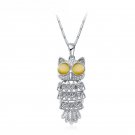 Fashion Woman Owl Ladies Cat Eye Stone Sweater Chain Elegant Cute Animal Necklace SY241B
