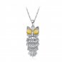 Fashion Woman Owl Ladies Cat Eye Stone Sweater Chain Elegant Cute Animal Necklace SY241B