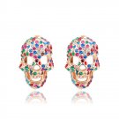 Fashion Multi Crystal Skull Stud Earrings women punk Style pendant earrings men brincos SY245B