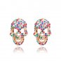 Fashion Multi Crystal Skull Stud Earrings women punk Style pendant earrings men brincos SY245B