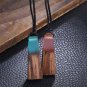 New Trapezoidal Wood Resin Pendant Necklace Fashion Trend Woman Jewelry Necklaces SY248