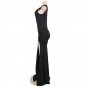 Red Rose Embroidery Black Maxi Dress Sexy Split Nightout Wear Elegant Party Gown Dress SY252