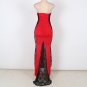 Sexy Women floor length Lace Dress Red Apricot Celebrity Evening Party Dress Prom Club SY254
