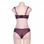 Purple Set Female Underwear Summer Fashion Bra Women Lace Floral Push up Everyday thin Bra Set SY267
