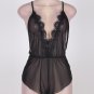plus size black V-neck lace sexy teddy transparent erotic costume sexy lingerie sex product SY280