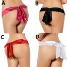 Newest Women Briefs 4 Colors With Big Bows Sexy Women Panties Peplum Tanga Underwear Lingerie SY284