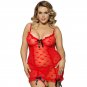 Nightwear sleepwear women Plus size Lace Red Babydoll Bow Lingerie extic Heart Mesh Babydoll SY286