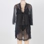 Sexy Woman Purple Black 3 pcs Lingerie Transparent Chiffon Lace Sleepwear Set SY294