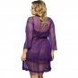 Sexy Woman Purple Black 3 pcs Lingerie Transparent Chiffon Lace Sleepwear Set SY294