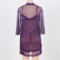 Sexy Woman Purple Black 3 pcs Lingerie Transparent Chiffon Lace Sleepwear Set SY294