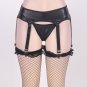 New Sexy Women Sexy Lingerie Plus Size Erotic PU Leather Black Panty With Garter Belt SY295