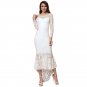 Maxi Lace Dress Vestidos Longos De Verao Mermaid Slash Neck Lace Robe Longue SY301