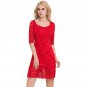 New Backless Women Lace Dress Summer Pencil Hollow Out Half Sleeve O-neck Knee-Length Dress SY310