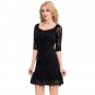 New Backless Women Lace Dress Summer Pencil Hollow Out Half Sleeve O-neck Knee-Length Dress SY310