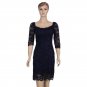 New Backless Women Lace Dress Summer Pencil Hollow Out Half Sleeve O-neck Knee-Length Dress SY310