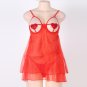 sexy nightwear mesh cupless strappy ropa erotica heart shape back open red sexy babydolls SY324