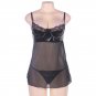 Black see through sexy sleepwear babydolls for women Dress+G string sexy lingerie SY325