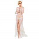 Sexy Lingerie Hot Maxi Gown Summer New Arrival Pure White Lace Gown See Through Lingerie SY340
