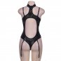 Faux Leather Erotic Underwear Open Back Lace Sexy Teddy Lingerie Newly Black Lace Bodysuit SY344