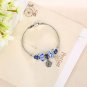 925 Sterling Silver Chic Snowflake Murano Peach Blossom Glass Beads DIY Bracelets Bangles SY356A
