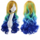 Long Wavy Cosplay Wigs Fake Bangs Women Wig Heat Resistant Synthetic Hair SY439B