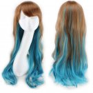 Long Wavy Cosplay Wigs Fake Bangs Women Wig Heat Resistant Synthetic Hair SY439F
