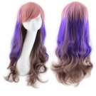 Long Wavy Cosplay Wigs Fake Bangs Women Wig Heat Resistant Synthetic Hair SY439G