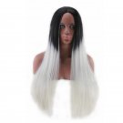 Ombre Black Wig Synthetic Wigs for Women Long Straight False Hair Girl Party Wigs SY441A