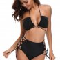 Black Cross Straps Bikini and High Waist Swimsuit Solid Bandage Sling Sexy Swimwear SY446