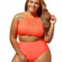 plus Size tankini swimwear women swimsuit triangle bikini bathing suit high waist swimwear SY447A
