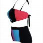 Plus Size Strapped Color Splice Two Piece Swimwear Big Size High Quality Swimsuit SY448