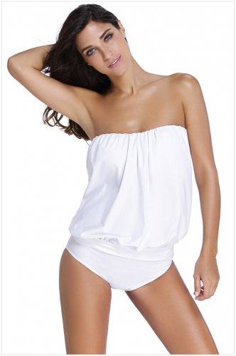 Plus Size Strapped Color Splice Two Piece Swimwear Big Size High Quality Swimsuit SY449A