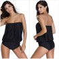 Plus Size Strapped Color Splice Two Piece Swimwear Big Size High Quality Swimsuit SY449D