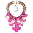New Iron Wafer Overlaping Choker Necklace For Women Golden Handmade Trendy Statement Necklace X2A