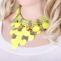 New Iron Wafer Overlaping Choker Necklace For Women Golden Handmade Trendy Statement Necklace X2B