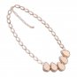 Water-Drop Glass Stones Pendant Necklace for Girl Golden Fish Scale Shape Chain Choker Necklace X3A