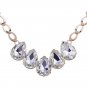 Water-Drop Glass Stones Pendant Necklace for Girl Golden Fish Scale Shape Chain Choker Necklace X3B