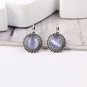 Bohemian Vintage Black Stone Crystal Drop Earrings For Women Round Ethnic Ear Buckle Earring X8