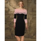 Long Sleeve Off Shoulder Midi Summer Spring Clubwear Party Dresses Vintage Lace Bodycon Dress R80576